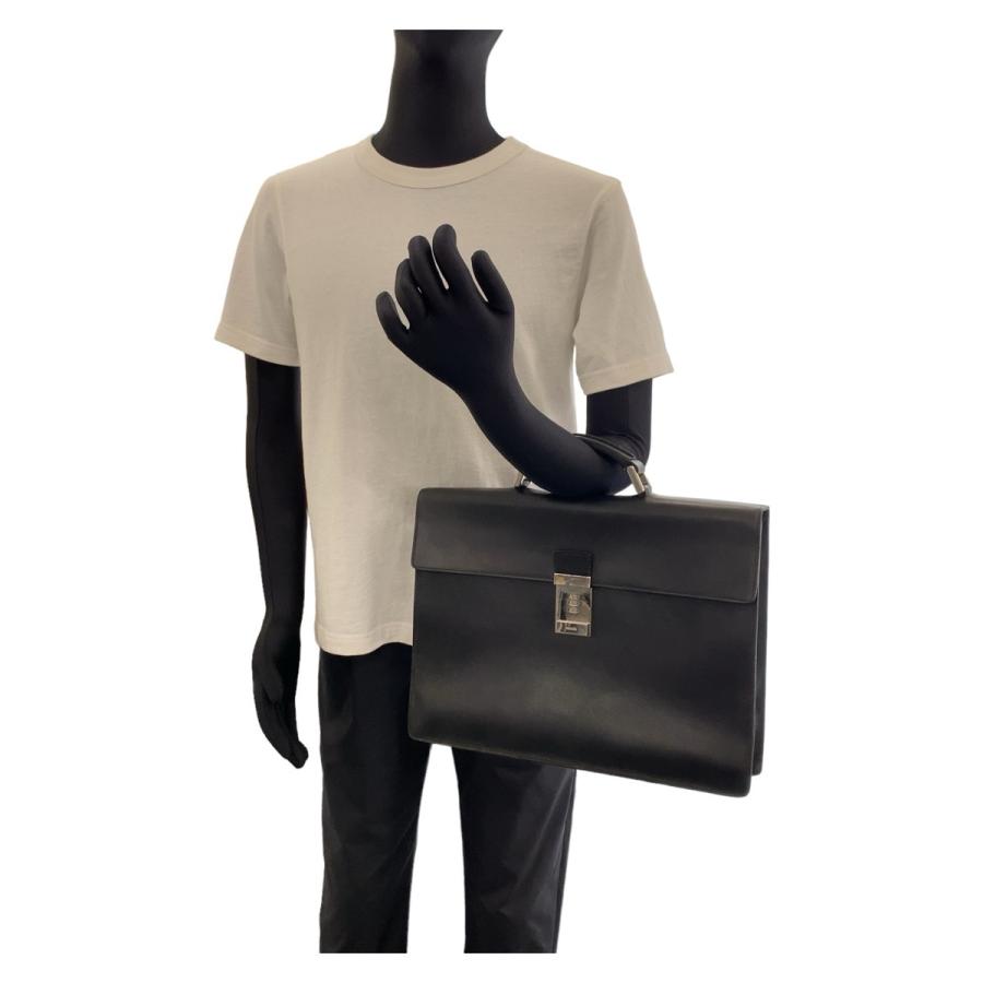PRADA プラダ サフィアーノ ブラック 黒 シルバー金具 レザー ビジネスバッグ ブリーフケース A4収納 メンズ 407235 | PRADA | 06