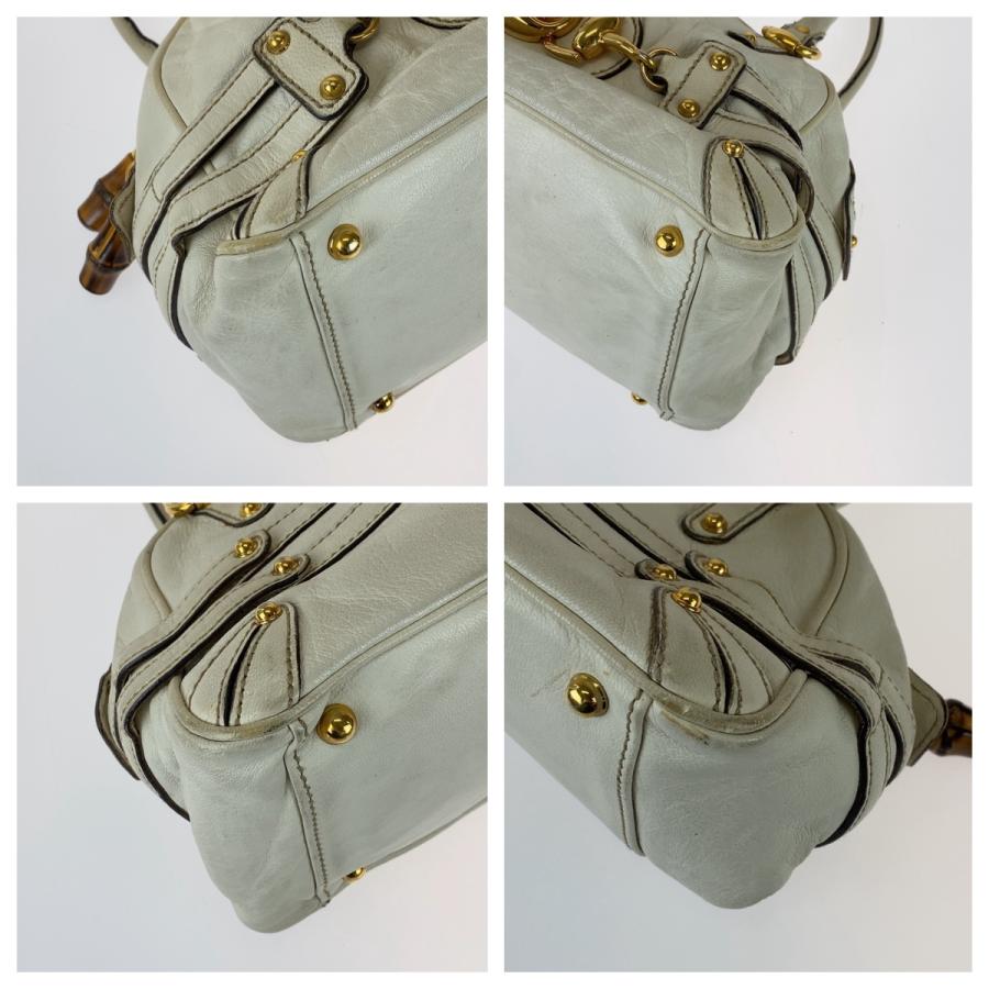 グッチ シンプルデザイン コート バンブー 金具 シルバー金具 楽天市場】美品 GUCCI グッチ バンブー オフホワイト ベージュ