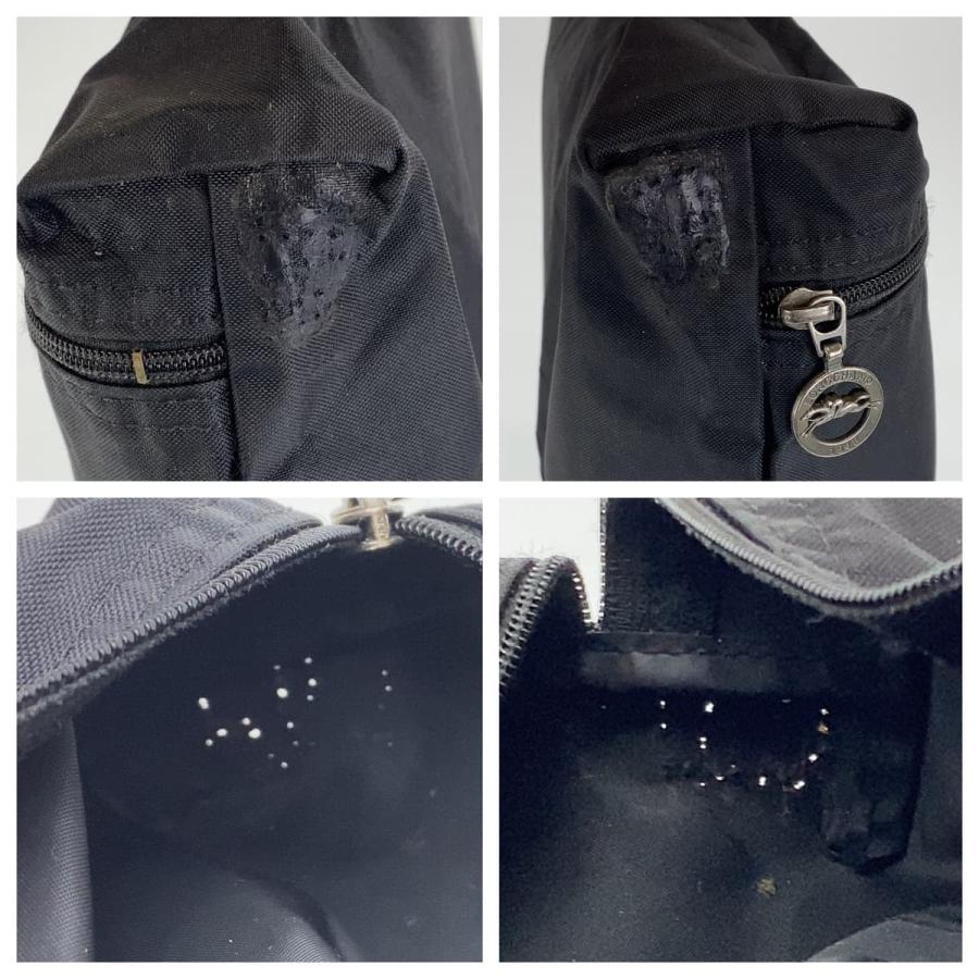 美品 Longchamp ロンシャン ル プリアージュ ブラック 黒 ブラウン ポリエステル/レザー ハンドバッグ 折りたたみバッグ 407293 | LONGCHAMP | 03
