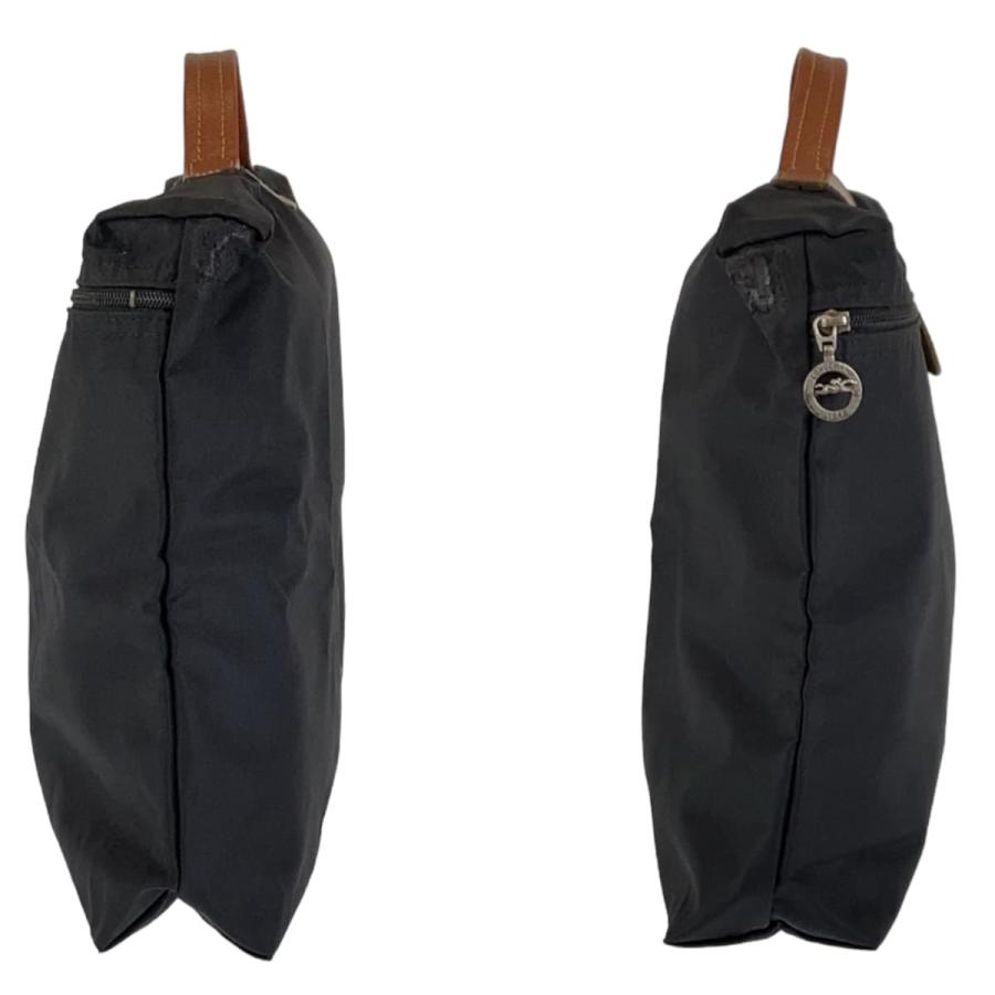 美品 Longchamp ロンシャン ル プリアージュ ブラック 黒 ブラウン ポリエステル/レザー ハンドバッグ 折りたたみバッグ 407293 | LONGCHAMP | 06