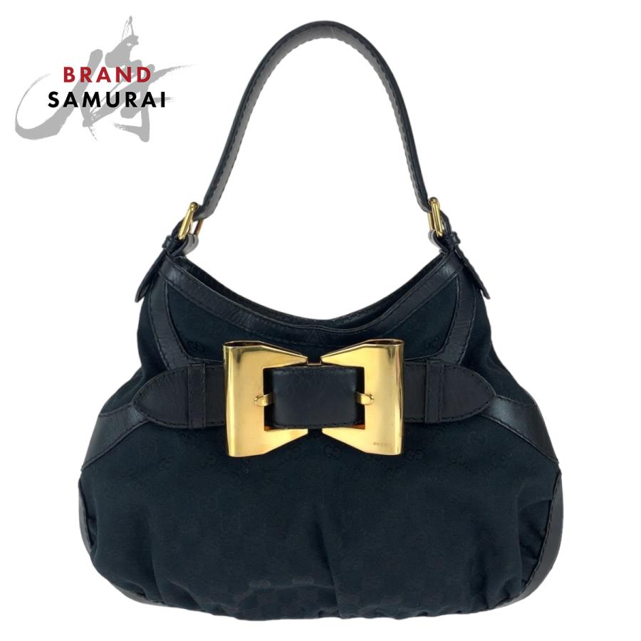 GUCCI（グッチ） 美品 クイーン ホーボー ブラック 黒 ゴールド金具 GG 