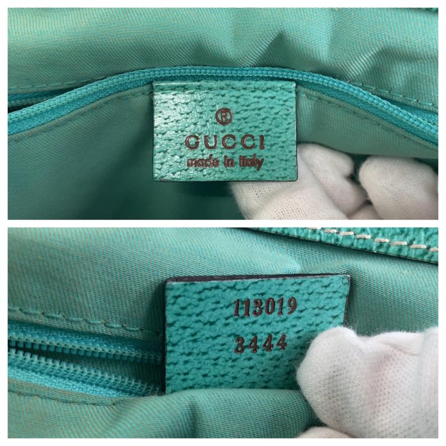 GUCCI（グッチ） 美品 ベージュ グリーン シルバー金具 GGキャンバス 