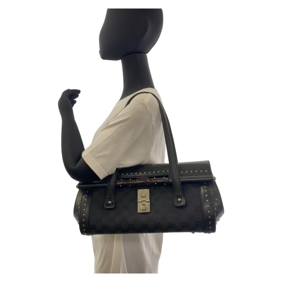 GUCCI（グッチ） 美品 バンブー スタッズ ブラック 黒 シルバー金具 GG