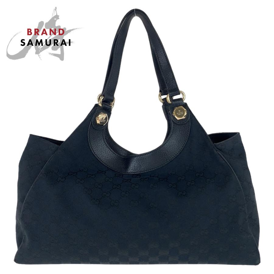GUCCI ショルダーバッグハンドバッグGG柄キャンバスレザー黒