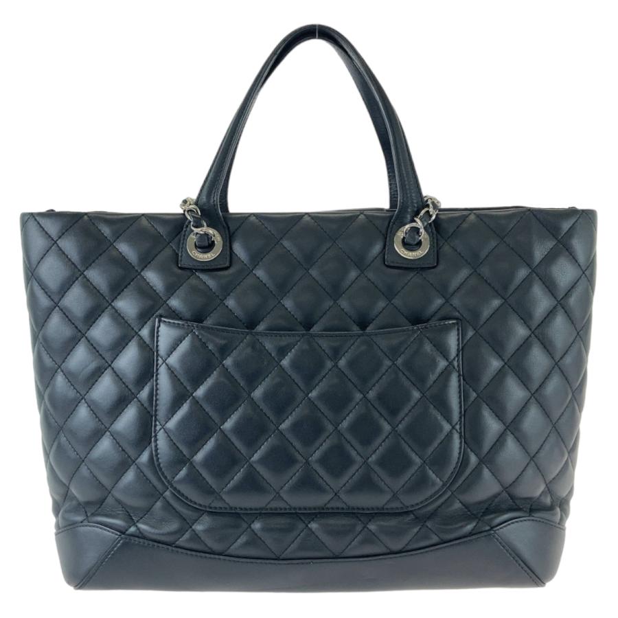 CHANEL 美品 シャネル マトラッセ ココマーク ブラック 黒 シルバー 