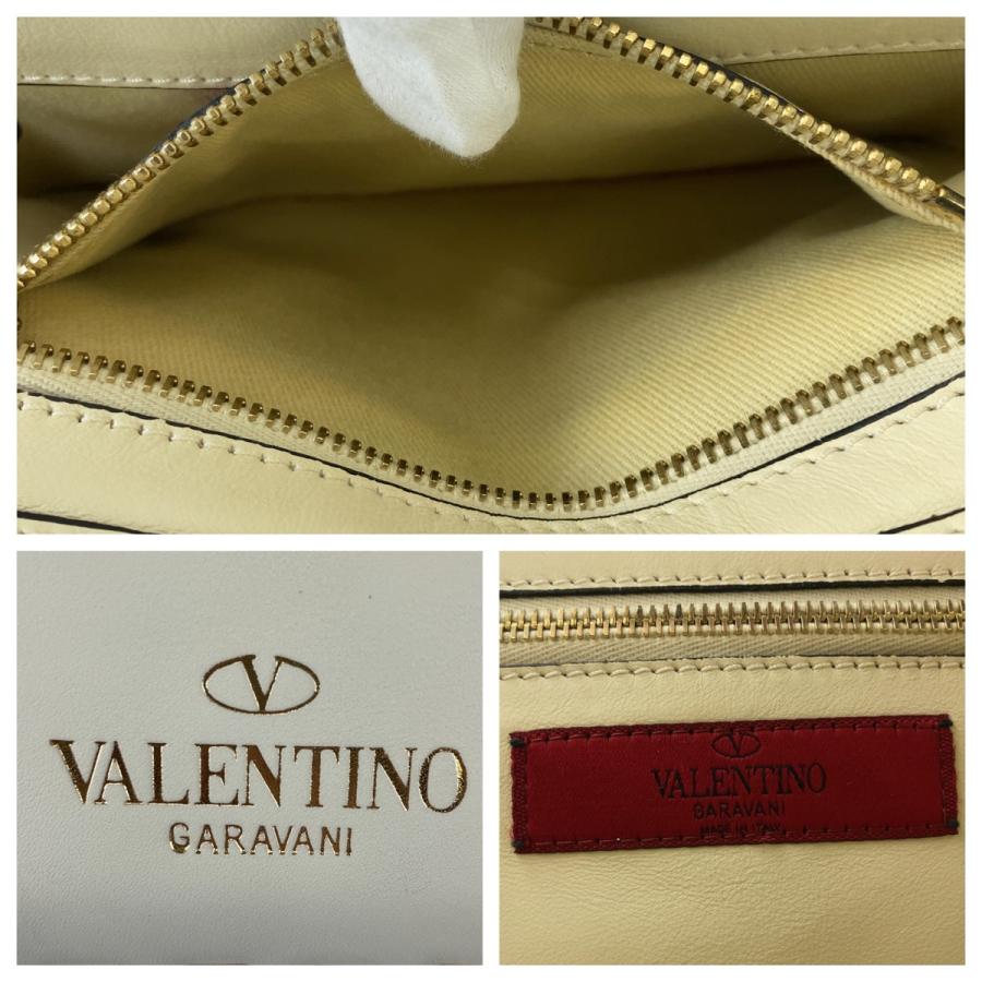 VALENTINO（ヴァレンティノ） 美品 ロックスタッズ ホワイト レザー 
