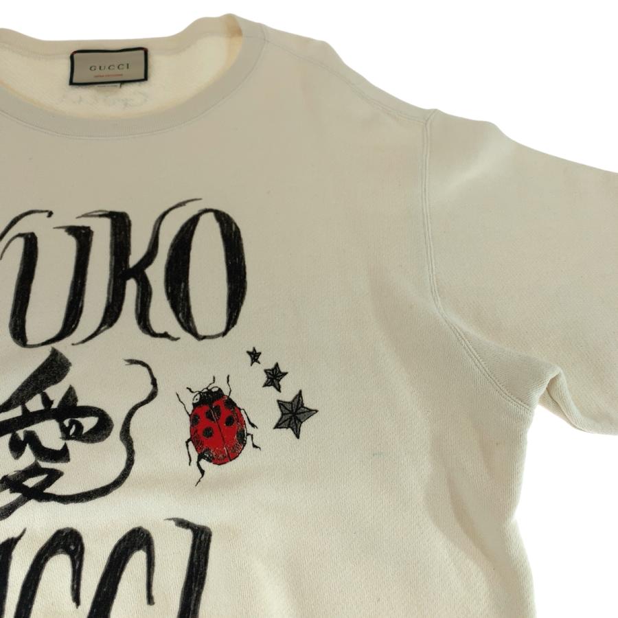 グッチ 21AW 日本限定 ヒグチユウココラボ サイズM 男女兼用 アイボリー ブラック 626990 XJDTI トレーナー 【DIAMONDS】 スウェット 407359