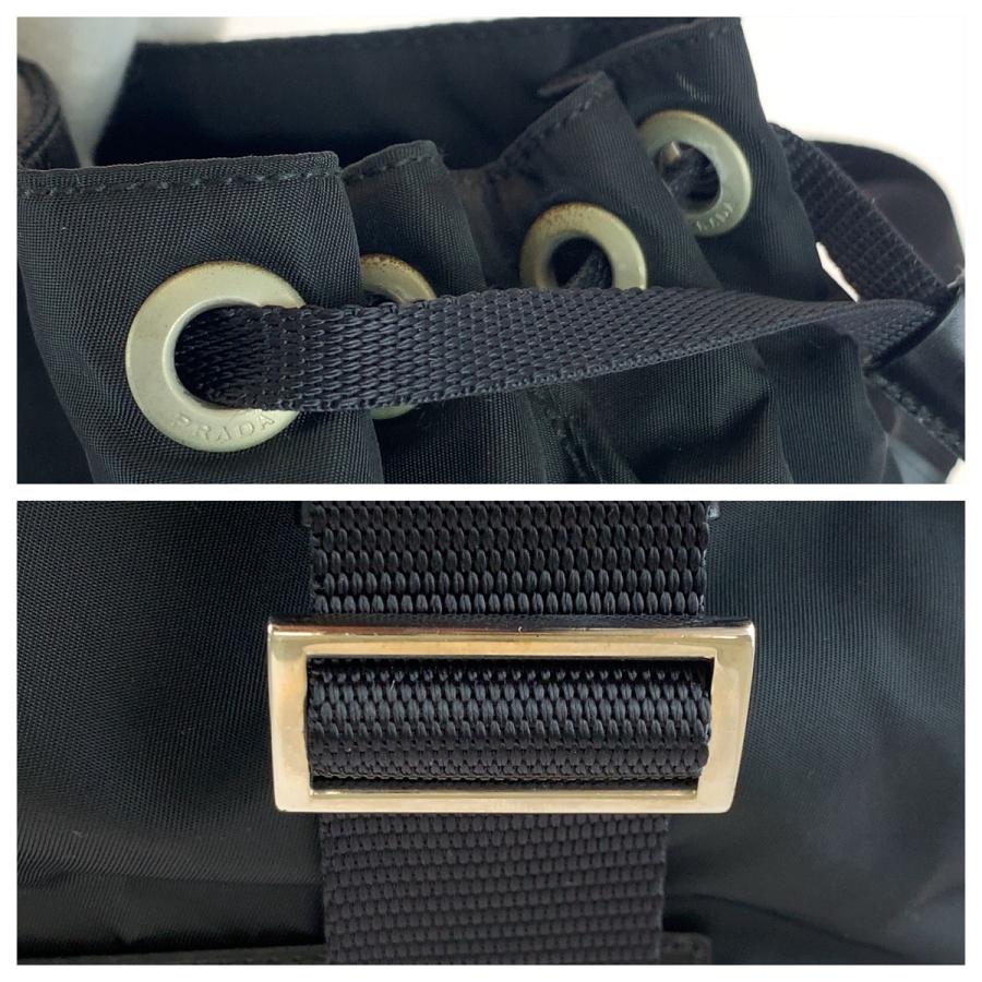 美品 PRADA プラダ テスート 三角ロゴプレート ブラック 黒 シルバー金具 ナイロン 斜め掛け ショルダーバッグ ポシェット レディース 407365 【中古】 PRADA - 美品 PRADA プラダ テスート 三角ロゴプレート ブラック 黒