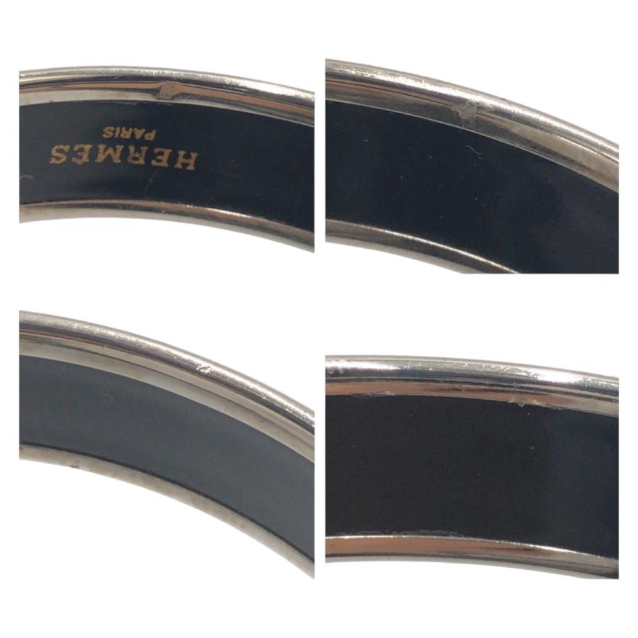 HERMES エルメス エマイユMM カレーシュ ベージュ シルバー金具 メッキ ブレスレット バングル メンズ 407394 | HERMES | 04