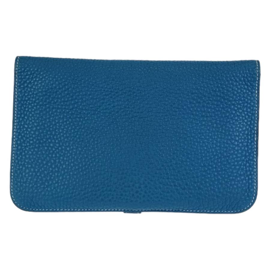 エルメス 長財布 ドゴン GM デュオ ブルージーン シルバー金具 HERMES（エルメス） 美品 ドゴン GM ブルージーン シルバー金具 トゴ
