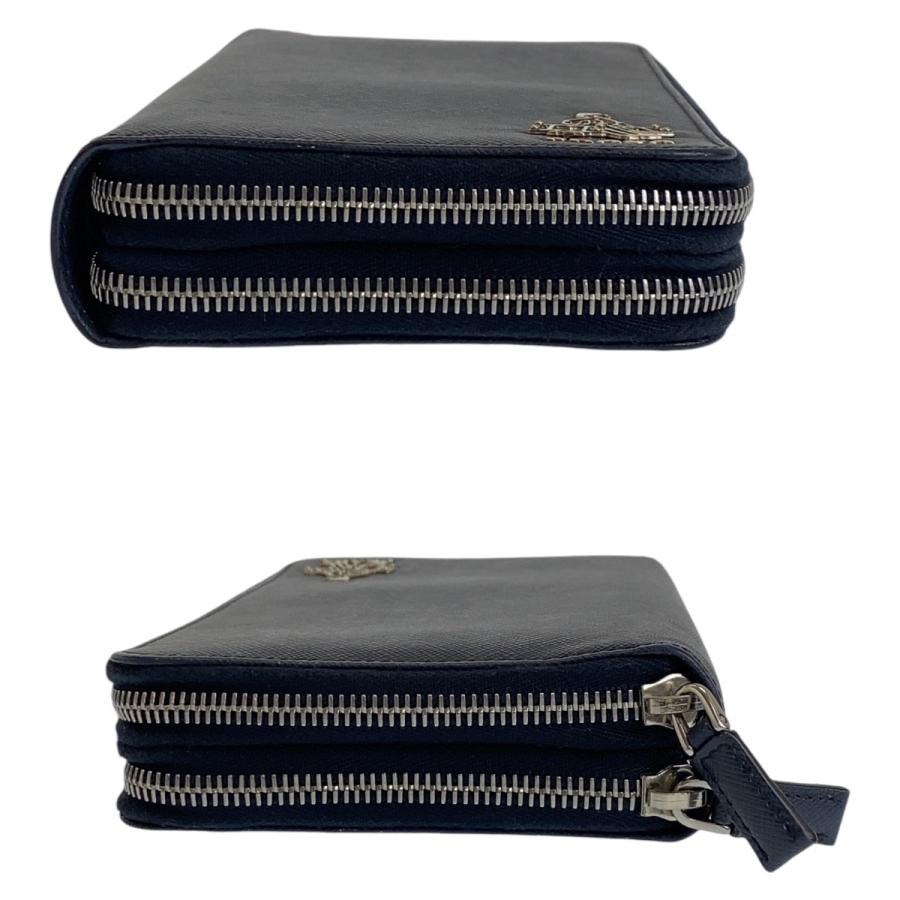 PRADA（プラダ） 美品 サフィアーノ ポーターモチーフ ネイビー レザー