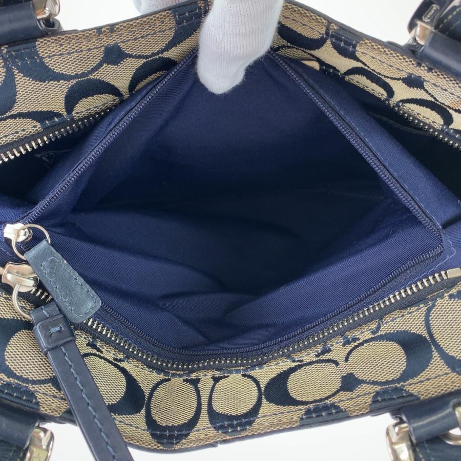 COACH コーチ トートバッグ ネイビー/グレー COACH（コーチ） シグネチャー ネイビー グレー シルバー金具