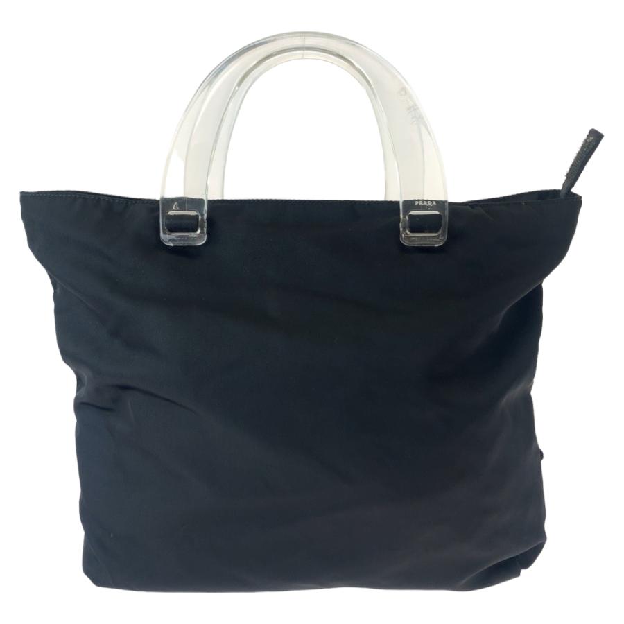 美品】PRADA プラダ ナイロン トートバッグ ブラック クリアハンドル 