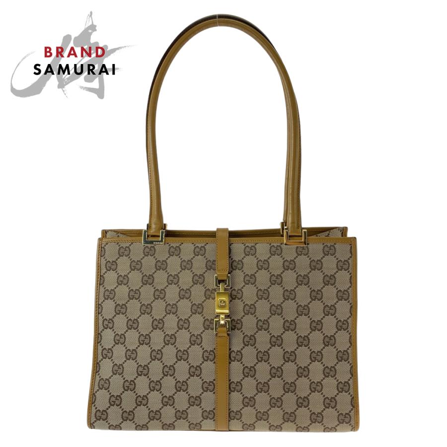 GUCCI（グッチ） ジャッキー ベージュ ブラウン ゴールド金具 GG 