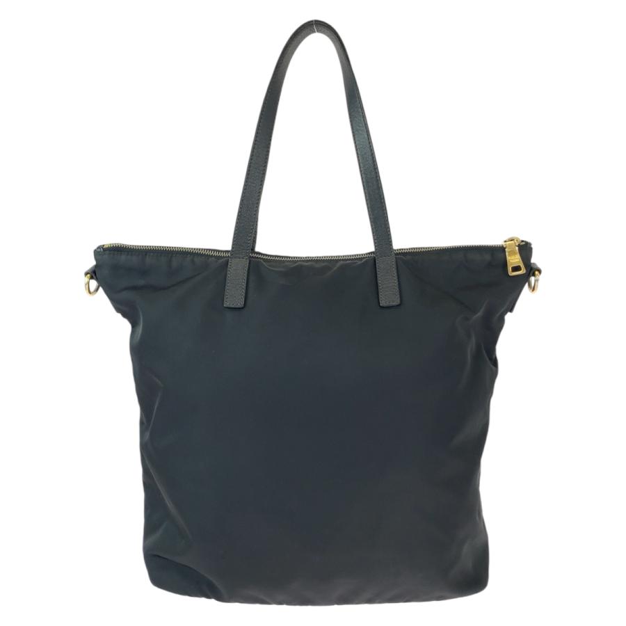 美品 PRADA プラダ テスート 三角ロゴプレート ブラック 黒 ゴールド 