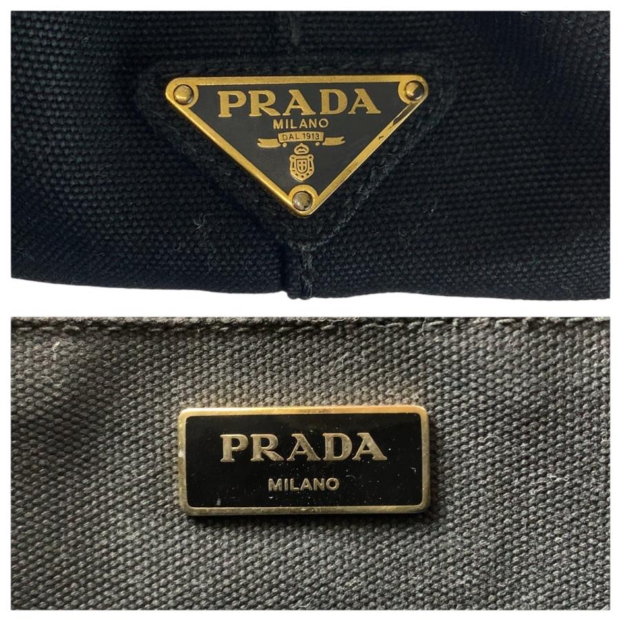 PRADA（プラダ） カナパ 三角ロゴプレート ブラック 黒 ゴールド金具