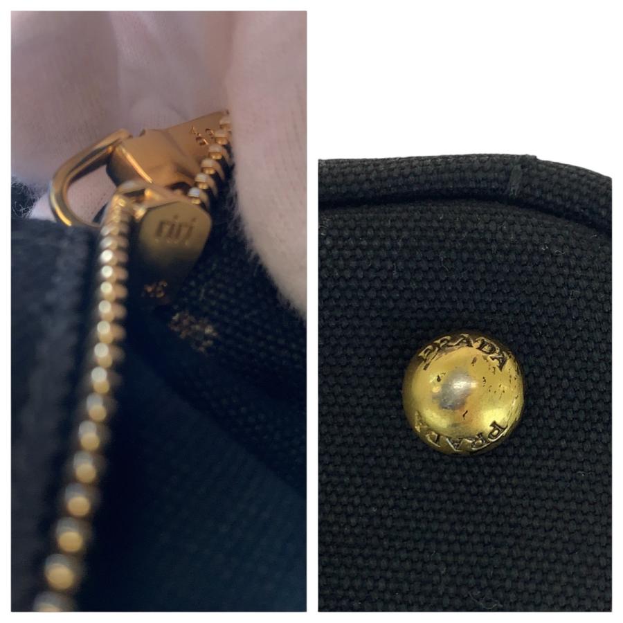 PRADA（プラダ） カナパ 三角ロゴプレート ブラック 黒 ゴールド金具
