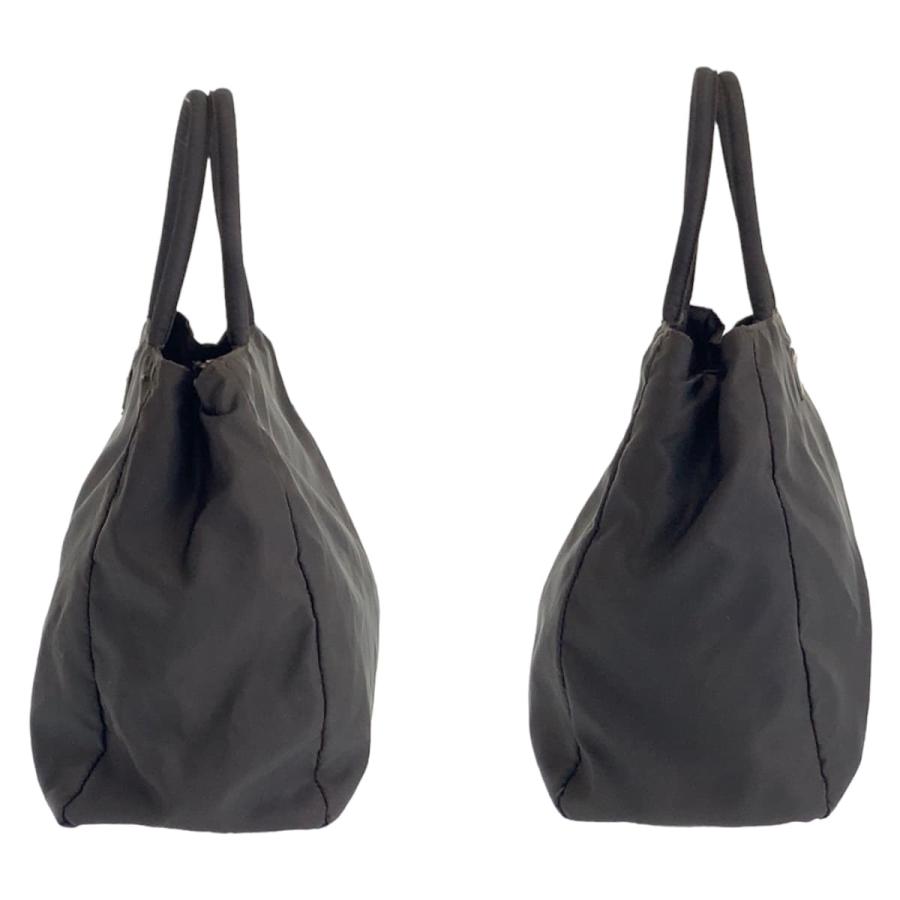 PRADA 美品 プラダ テスート 三角ロゴ ダークブラウン シルバー金具  