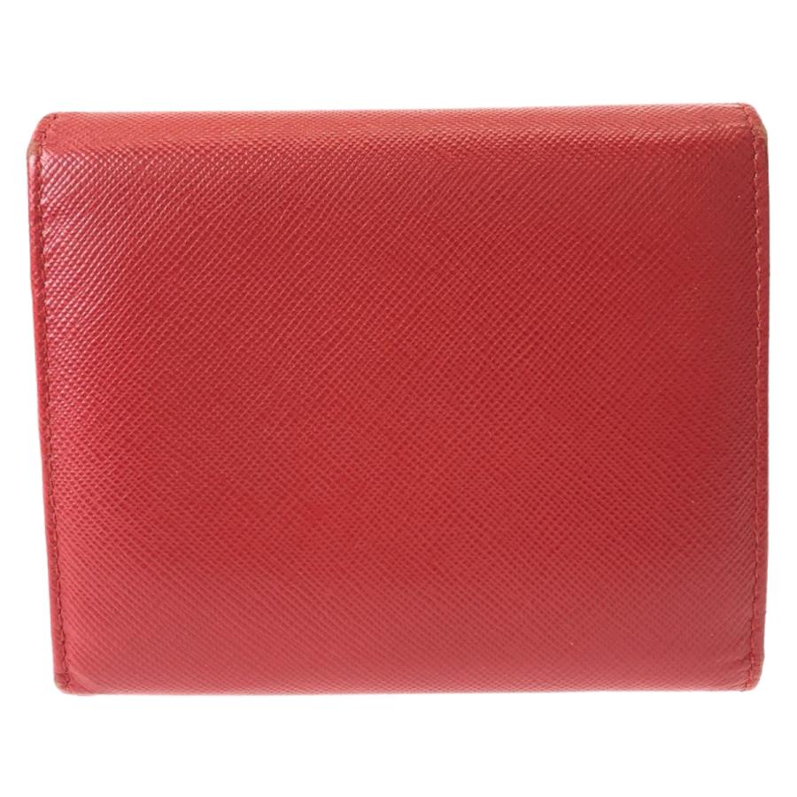PRADA（プラダ） サフィアーノ レッド ゴールド金具 レザー 折財布