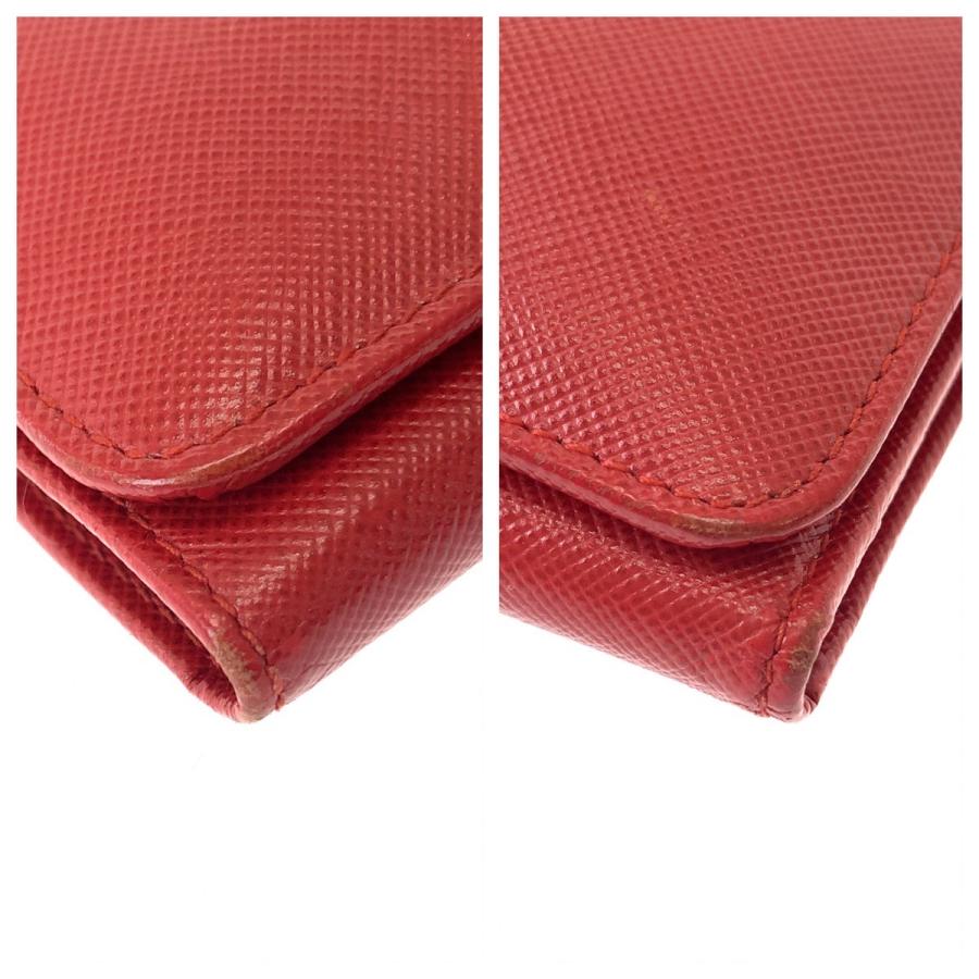 PRADA（プラダ） サフィアーノ レッド ゴールド金具 レザー 折財布