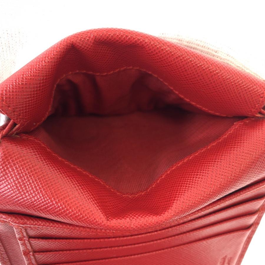 PRADA プラダ サフィアーノ レッド ゴールド金具 レザー 折財布  