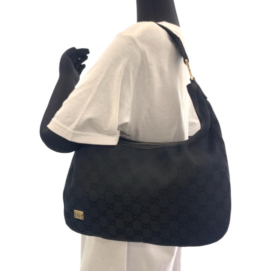 GUCCI（グッチ） 美品 ホーボー ブラック シルバー金具 GGキャンバス