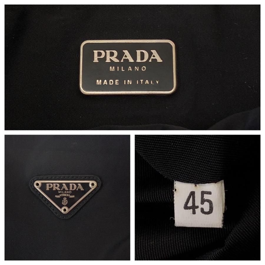 PRADA（プラダ） テスート 三角ロゴプレート ブラック 黒 シルバー金具