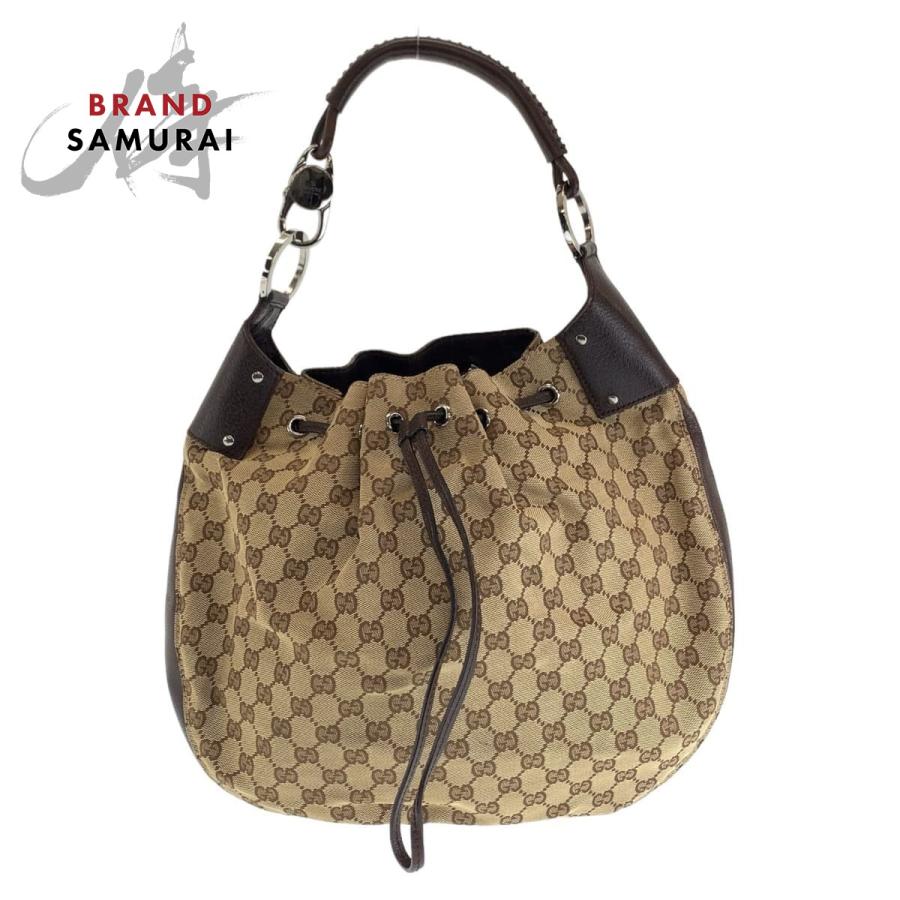 GUCCI 美品 グッチ ベージュ シルバー金具 GGキャンバス 109210 