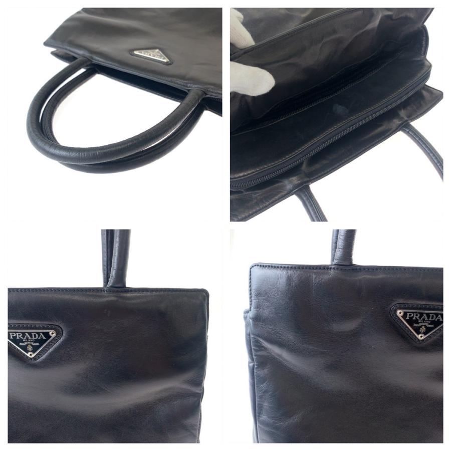 PRADA（プラダ） 三角ロゴプレート ブラック 黒 シルバー金具 レザー