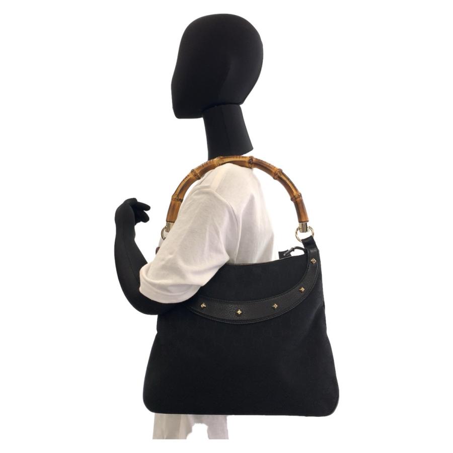 GUCCI 美品 グッチ バンブー GG柄 ブラック 黒 ゴールド金具 GG 