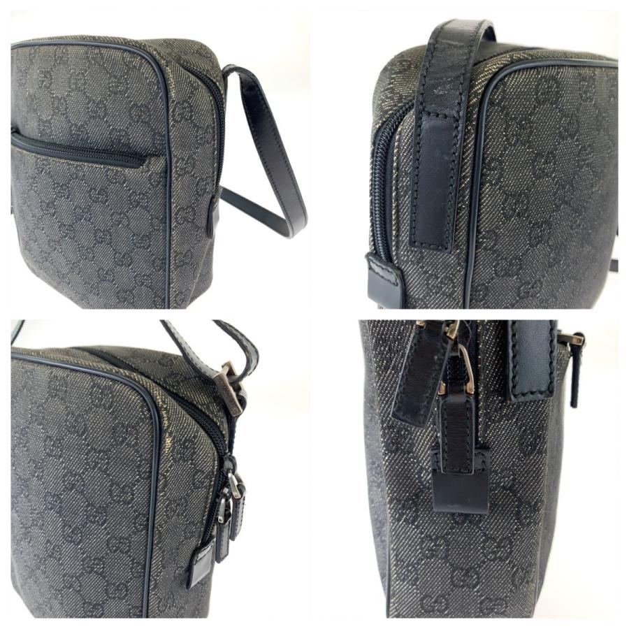 GUCCI グッチ グレー ブラック シルバー金具 GGキャンバス 3136