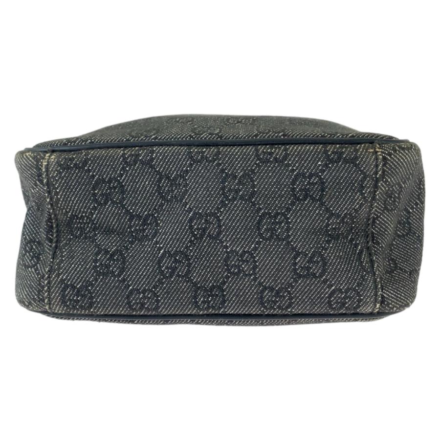 良品✨GUCCI グッチ ショルダーバッグ GGキャンバス×レザー シルバー GUCCI グッチ グレー ブラック シルバー金具 GGキャンバス 3136