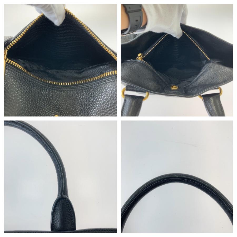 PRADA（プラダ） 美品 ヴィッテロダイノ ブラック ゴールド金具 レザー