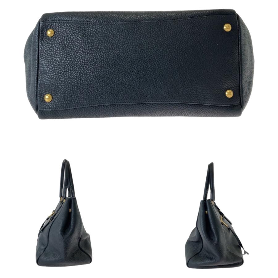 PRADA（プラダ） 美品 ヴィッテロダイノ ブラック ゴールド金具 レザー