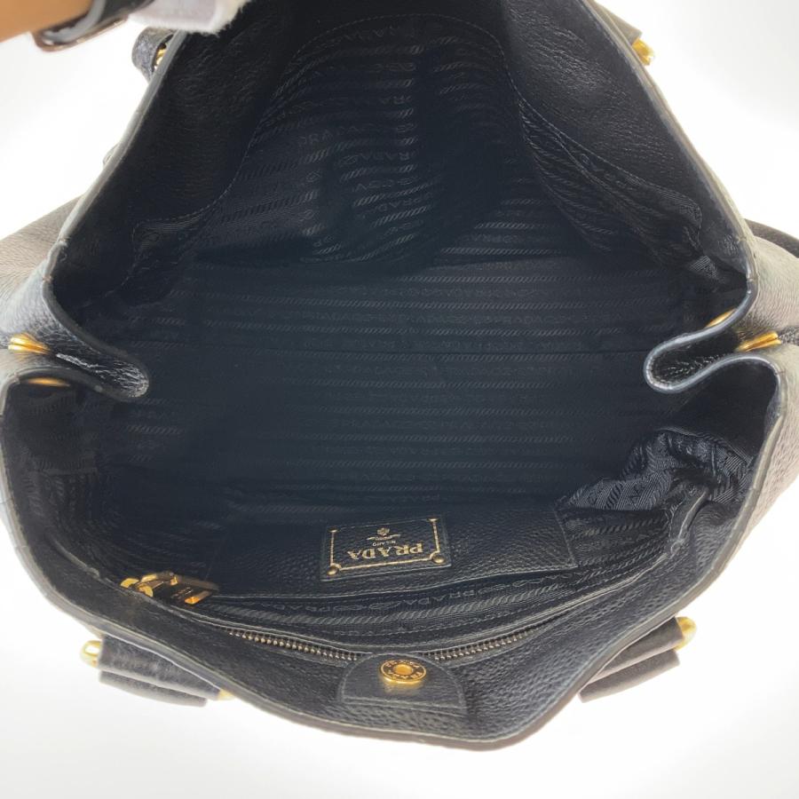 PRADA（プラダ） 美品 ヴィッテロダイノ ブラック ゴールド金具 レザー