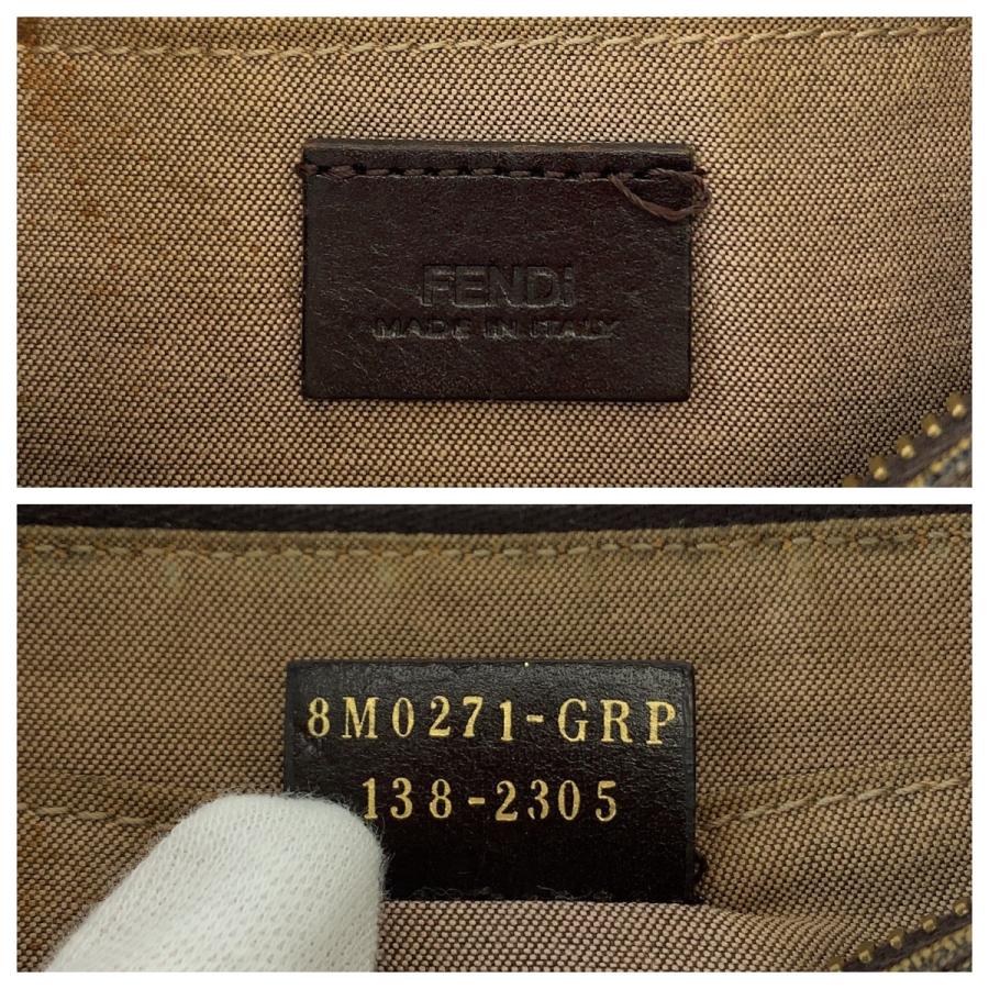 FENDI（フェンディ） 美品 ズッカ柄 ブラウン ピンク ゴールド金具