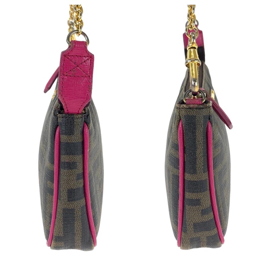 FENDI ズッカ柄 ハンドバッグ パープル ゴールド FENDI（フェンディ） 美品 ズッカ柄 ブラウン ピンク ゴールド金具