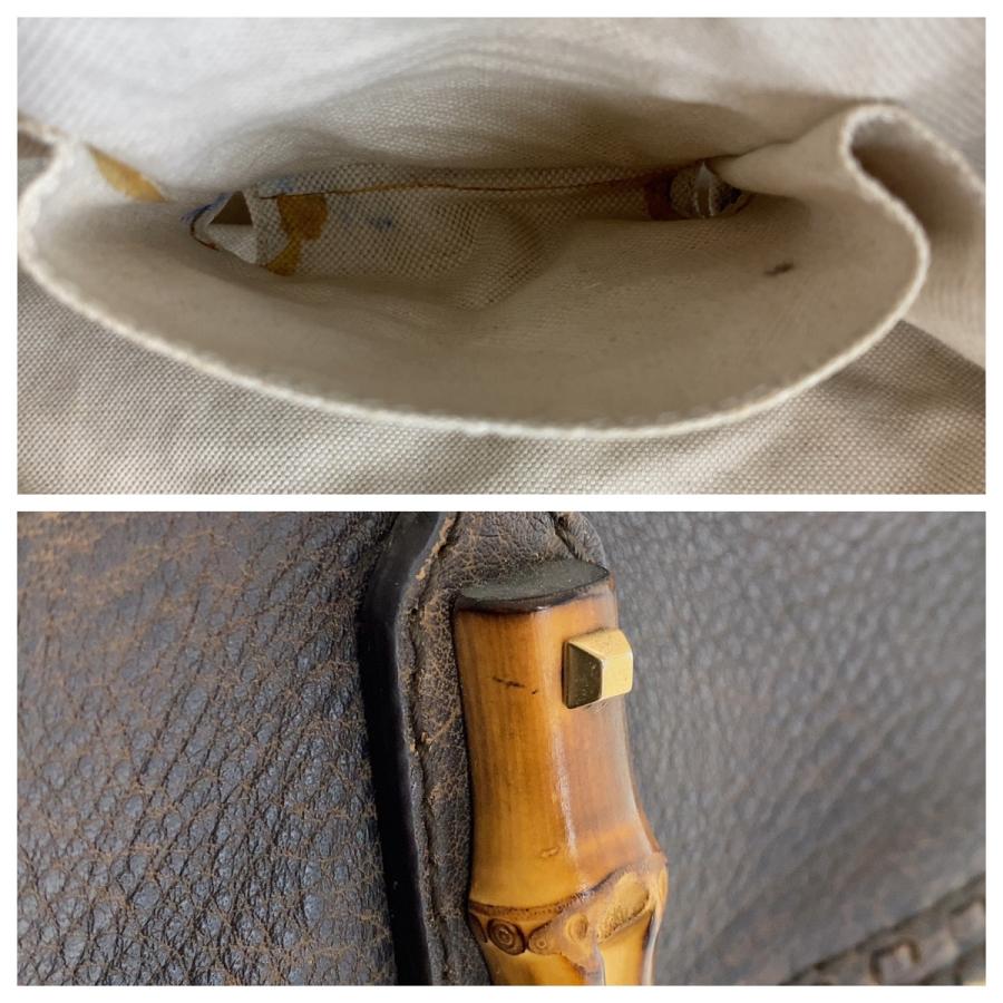 GUCCI（グッチ） 美品 バンブー ブラウン ゴールド金具 GGキャンバス