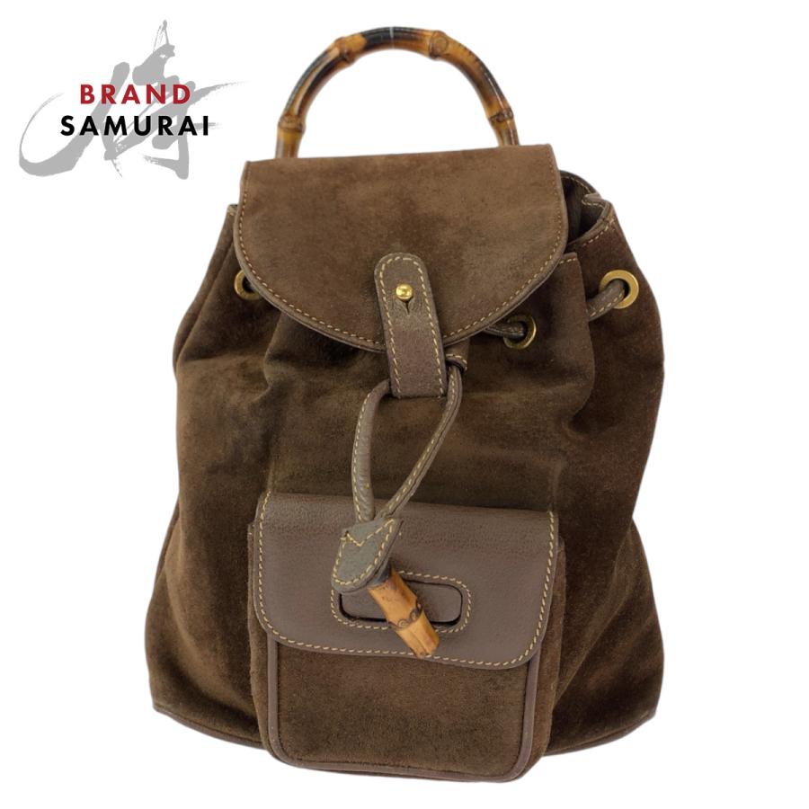 GUCCI（グッチ） バンブー ブラウン ゴールド金具 スウェード 003 1705 