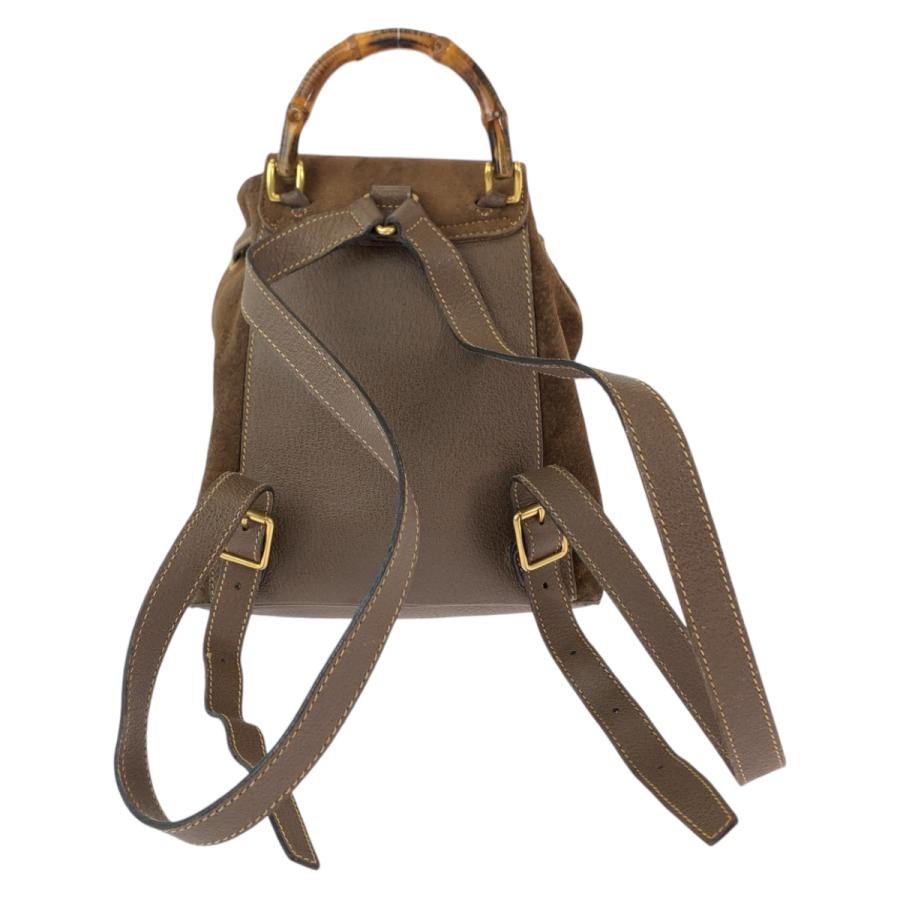 【美品】グッチ　バンブー　バックパック　レザー　スエード　ゴールド金具　ブラウン GUCCI（グッチ） バンブー ブラウン ゴールド金具 スウェード 003 1705