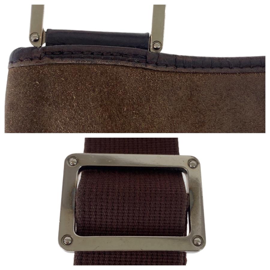 LOEWE（ロエベ） アナグラム ブラウン シルバー金具 スウェード 斜め