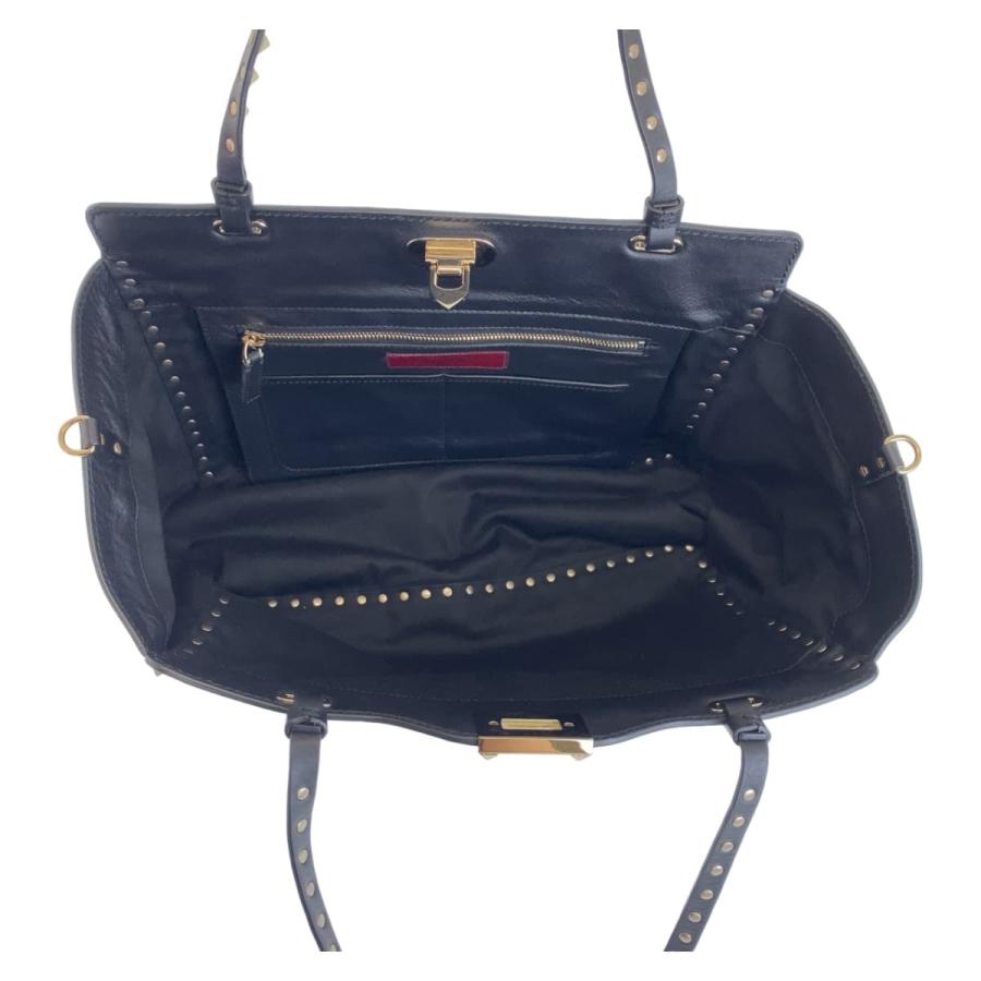 VALENTINO 美品 ヴァレンティノ ロックスタッズ ブラック 黒 ゴールド