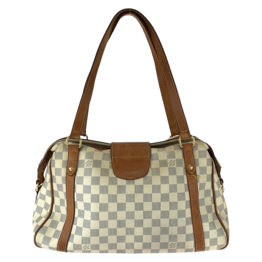 ポルカル！美品！ルイヴィトン アズール パース LOUIS VUITTON ルイヴィトン ダミエ アズール ストレーザPM ホワイト