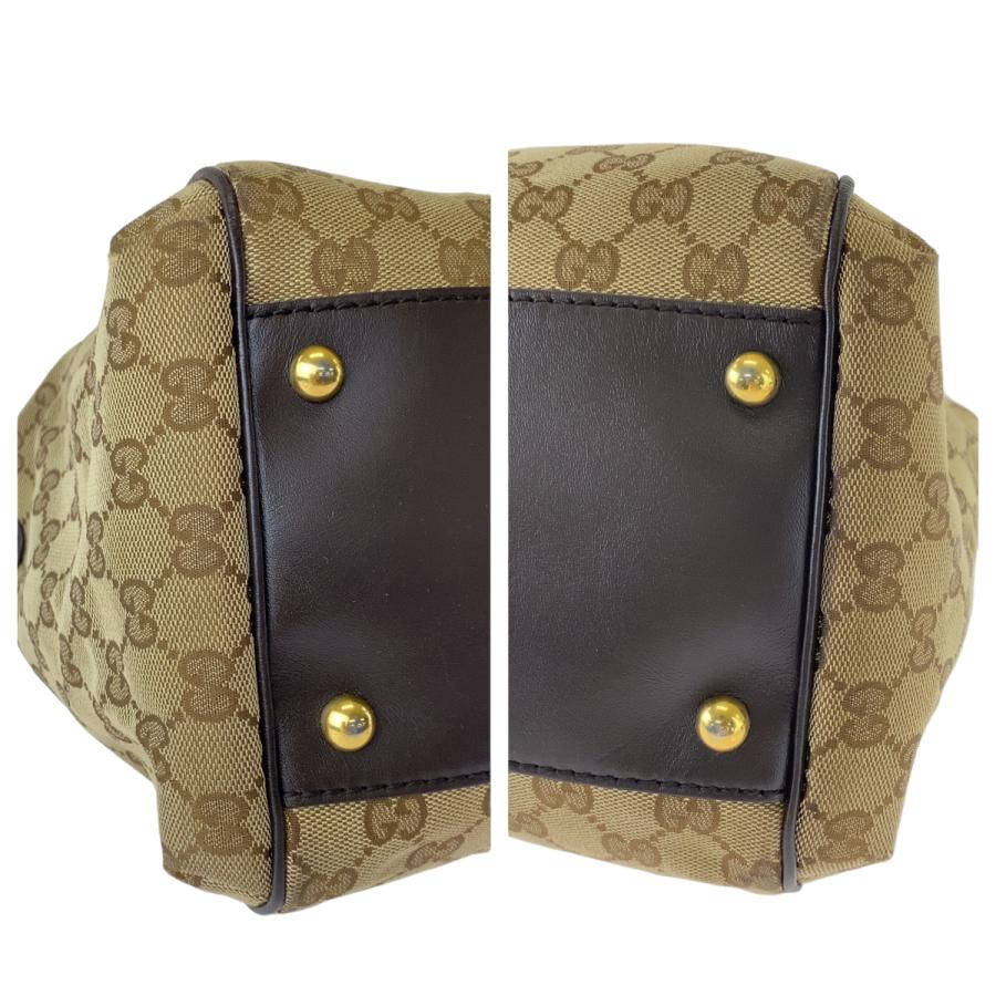 GUCCI 美品 グッチ インターロッキング ブラウン ゴールド金具