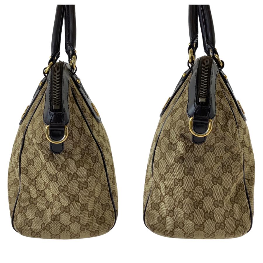 GUCCI 美品 グッチ インターロッキング ブラウン ゴールド金具 GG
