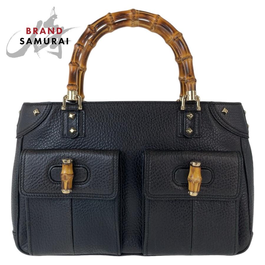 GUCCI（グッチ） 美品 バンブー ブラック 黒 ゴールド金具 レザー 