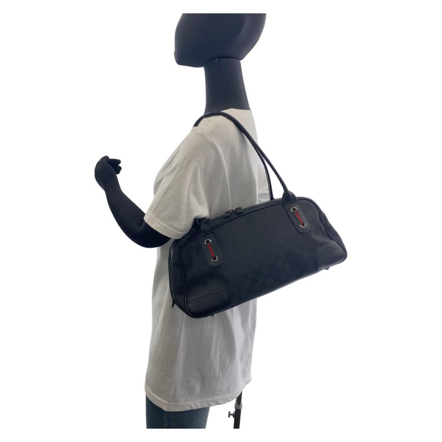 GUCCI 美品 グッチ シェリーライン ブラック シルバー金具 GGナイロン