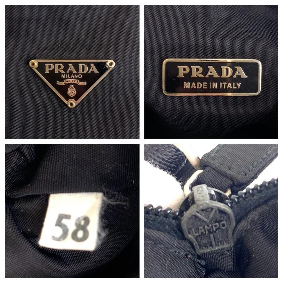 PRADA（プラダ） 美品 テスート 三角ロゴプレート ブラック シルバー
