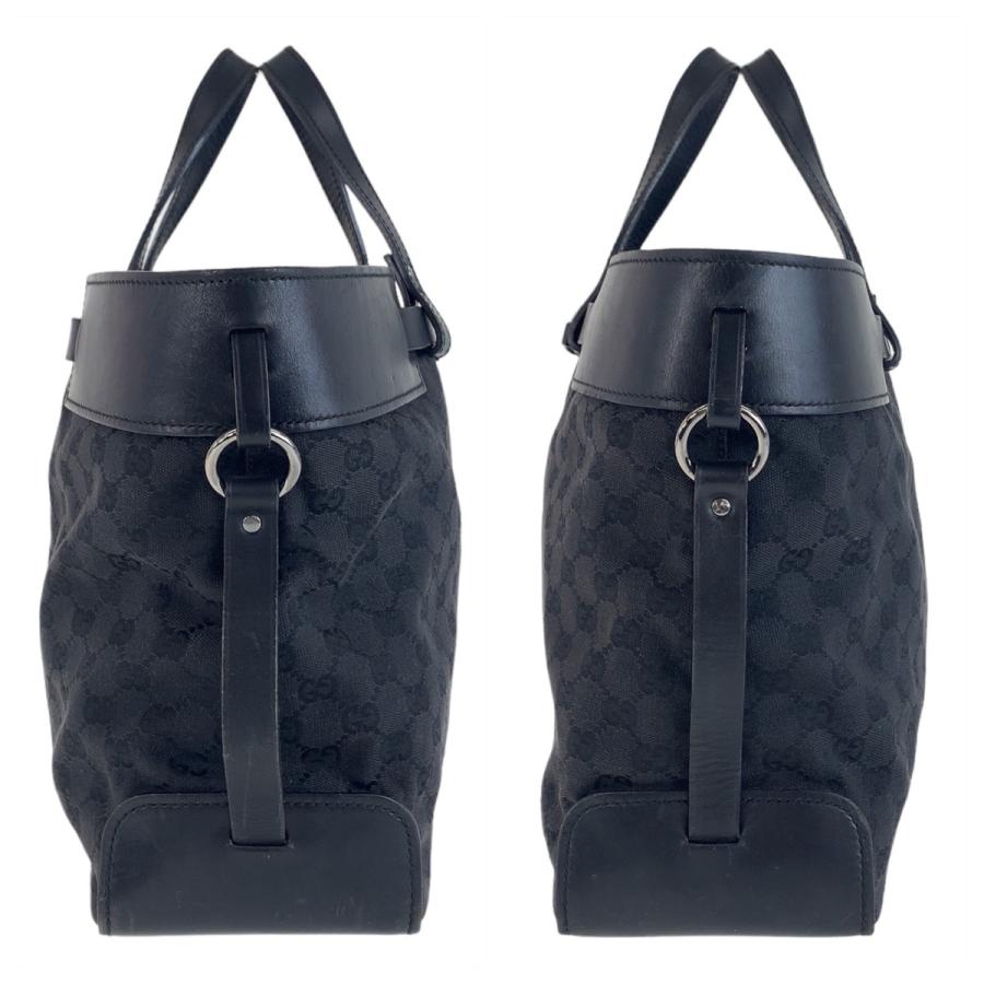 GUCCI グッチ ブラック 黒 シルバー金具 GGキャンバス/レザー GUCCI グッチ ブラック 黒 シルバー金具 GGキャンバス/レザー