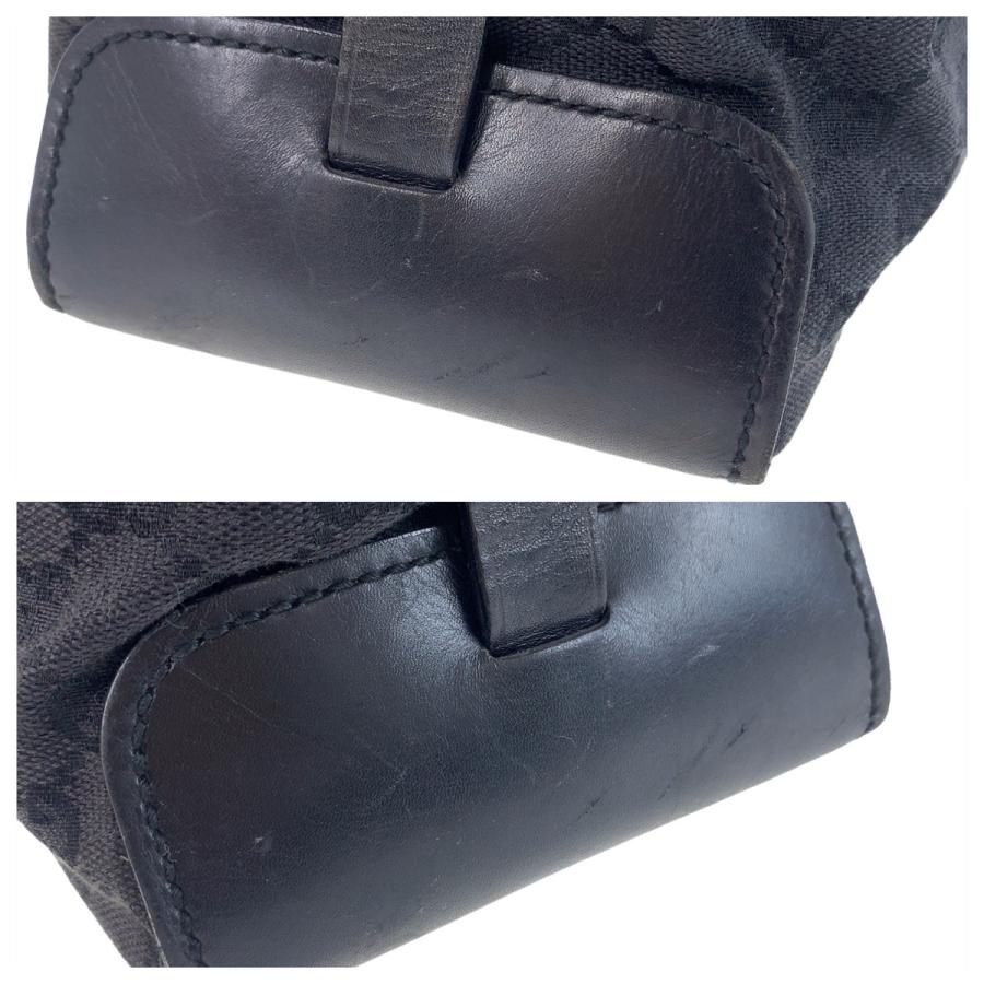 GUCCI グッチ ブラック 黒 シルバー金具 GGキャンバス/レザー GUCCI グッチ ブラック 黒 シルバー金具 GGキャンバス/レザー